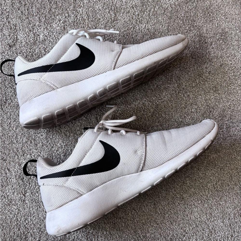 Nike White Sneakers with Black Swoosh